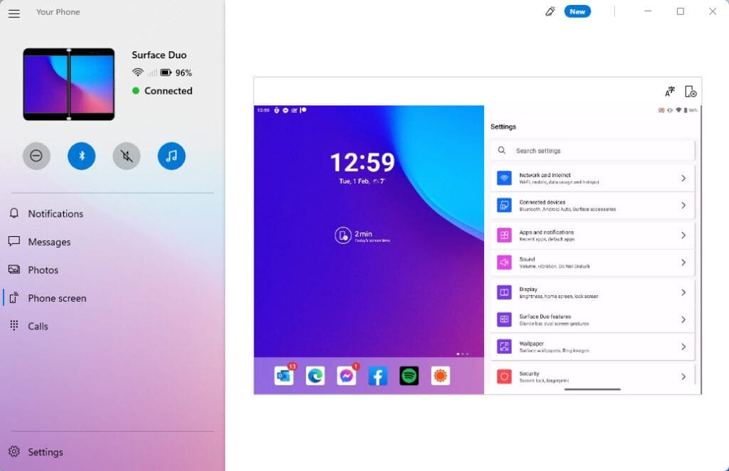 opening screen phone link
